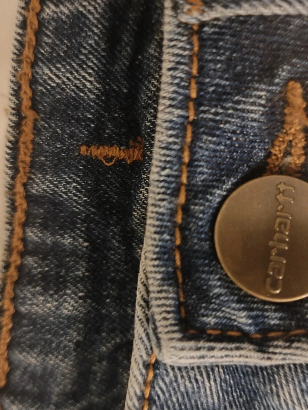 Carhartt Girls Size 12 Bootcut Jeans Blue Denim Adjustable Waist Western